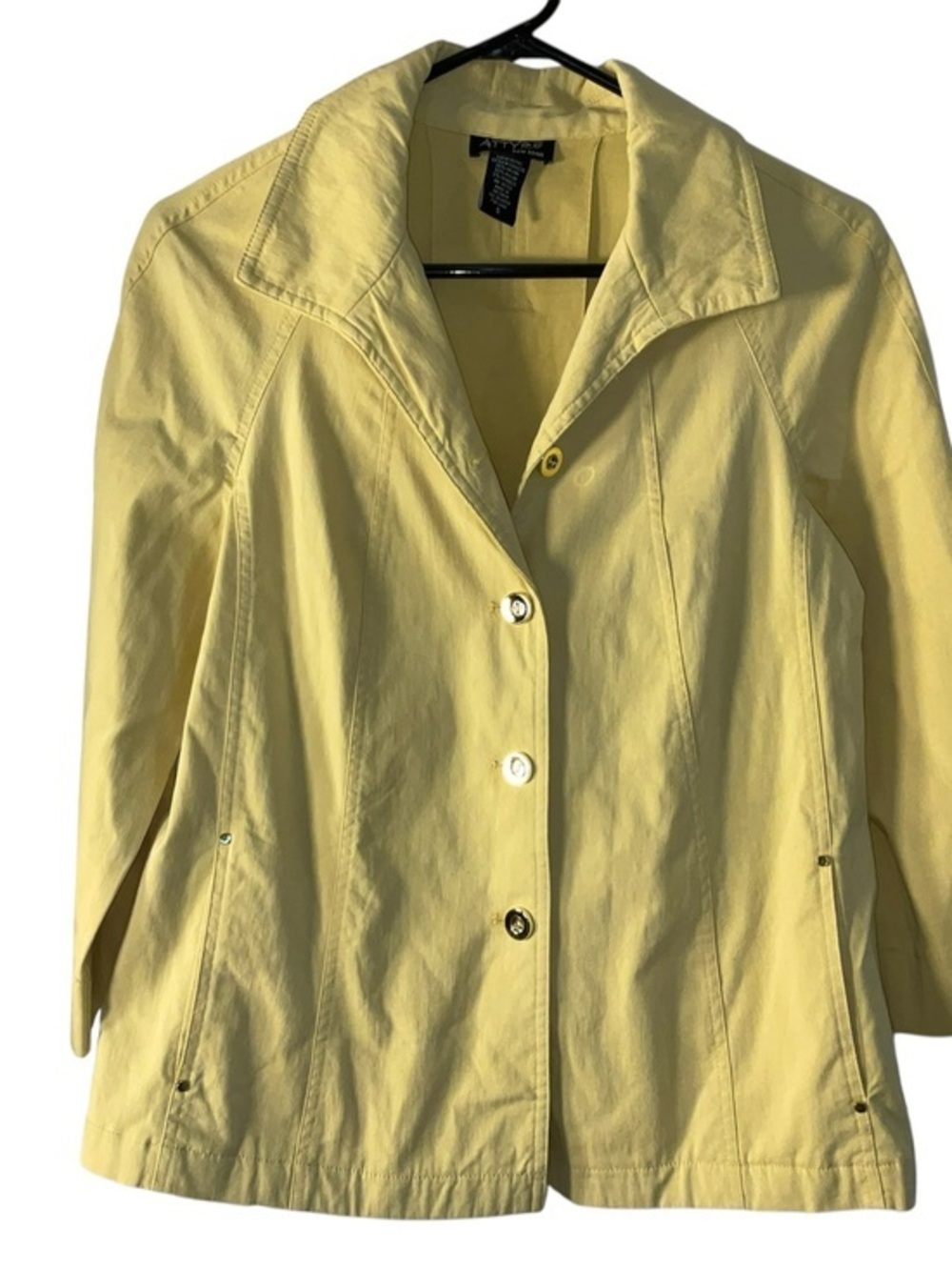 Attyre New York Pale Yellow Collared Jacket